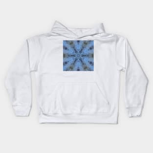 HEXAGONAL DESİGN OF SHADES OF SKY BLUE. A textured floral fantasy pattern and design Kids Hoodie